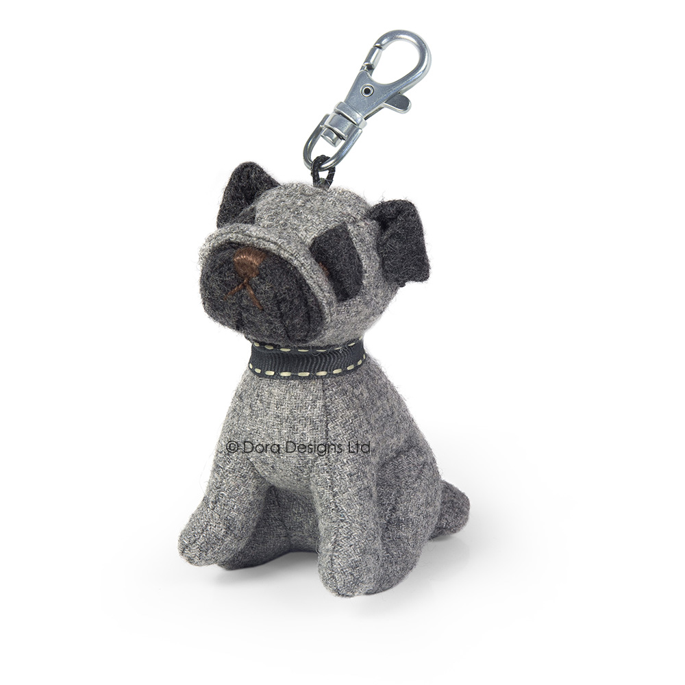 Fabric Scottie Dog Key Ring, Cute Dog Key Ring