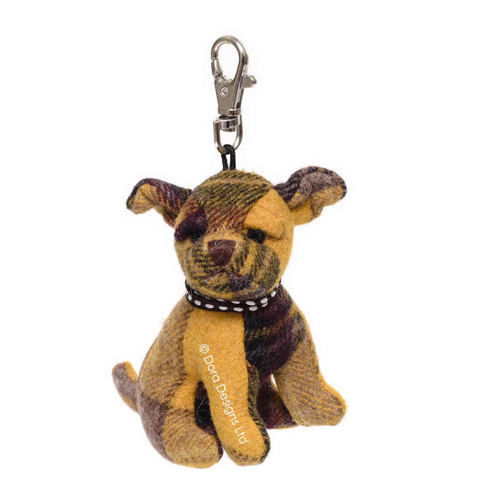 Plaid Calum Cairn Terrier Fabric Keyring by Dora Designs